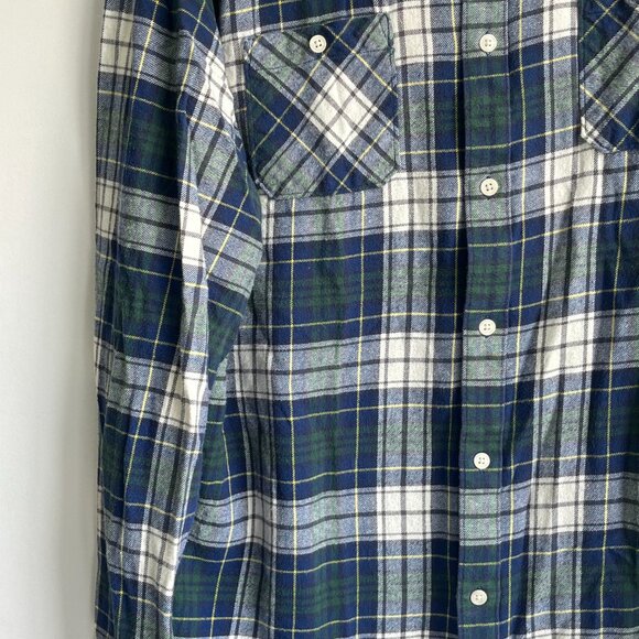 Urban Pipeline Blue & Green Flannel Button Down XL Shirt Retro 90's Grunge - Picture 2 of 8